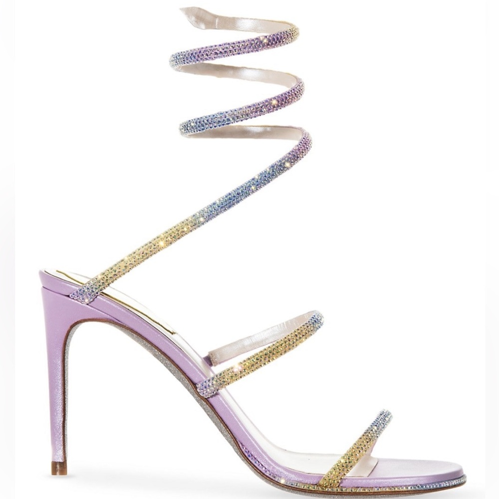 Rene Caovilla Cleo Crystal-Embellished Wrap Sandals